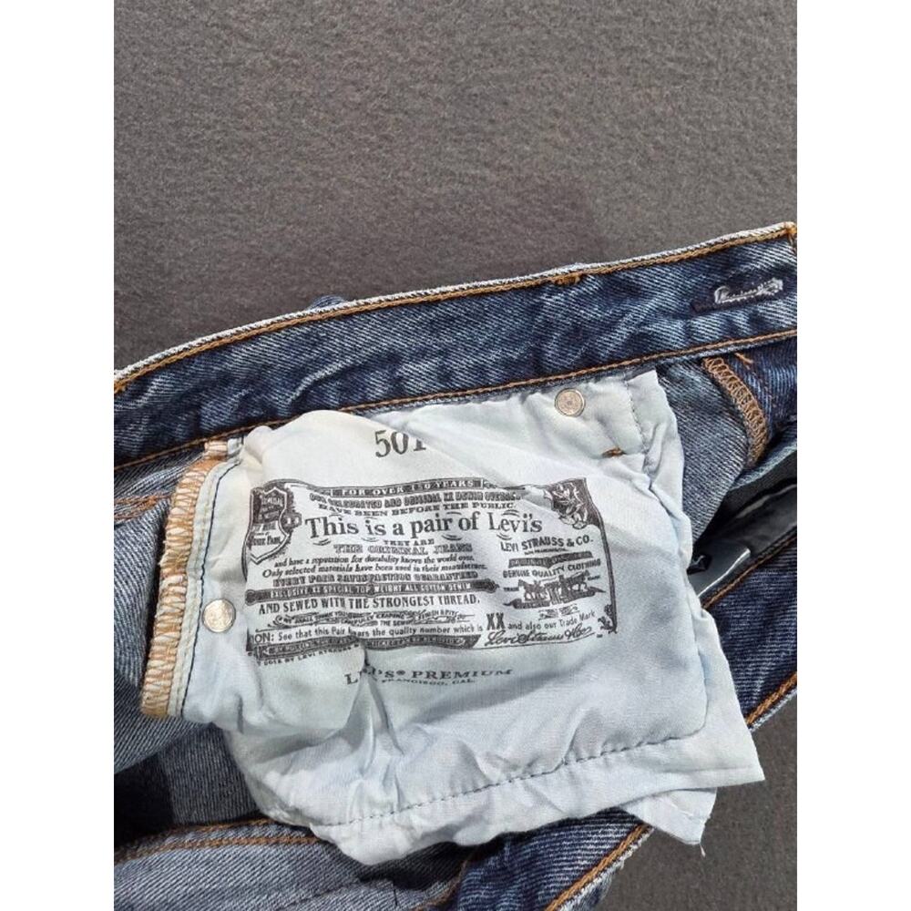 Vintage Y2K Levi's Y2K Jeans 501 Button Fly w26xL30 Blue A008463 - Picture 11 of 14